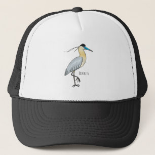 Afgedekte heronvogel cartoon trucker pet