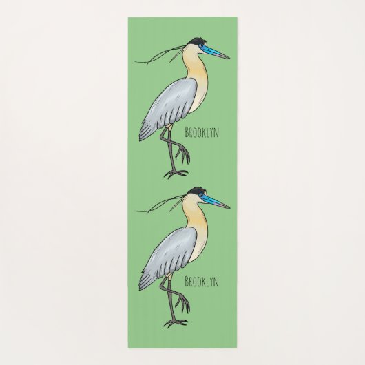 Afgedekte heronvogel cartoon yogamat (Achterkant)
