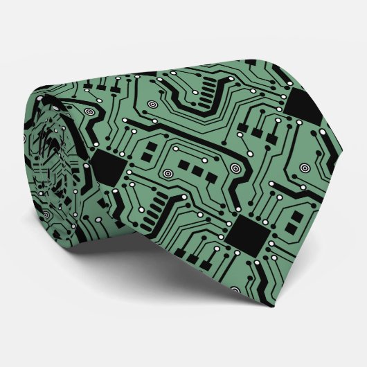 Afgedrukt circuit board - groen stropdas (Opgerold)