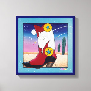 Afgedrukt COWBOY BOOTS Gallery Wrapped Canvas Afdruk