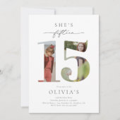 Afgedrukte foto 15e verjaardag uitnodiging (Voorkant)