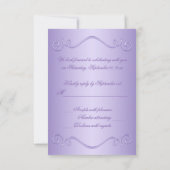 AFGEDRUKTE RIBBON Lila Floral Reply Card RSVP Kaartje (Achterkant)