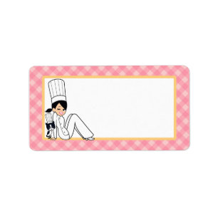 Afgeillustreerd Kauwfietsenetiket in medium Etiket