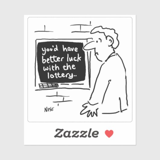 Afgekeurd Man bij de Cartoon van ATM. Sticker (Vel)