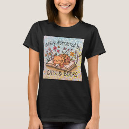 Afgeleid door Katten & Boeken, Kitten bovenop Boek T-shirt