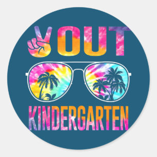 Afgelopen dag van de schooluitzending Kindergarten Ronde Sticker