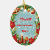 Afgelopen Kerstmis als Miss Festive Xmas Wreate Keramisch Ornament (Achterkant)