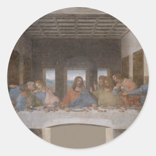 Afgelopen Supper Leonardo Da Vinci schilderen Ronde Sticker (Voorkant)