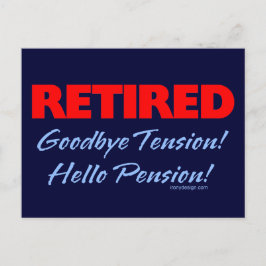 Afgepensioneerd Vaarwel Tensie (donkerblauw) Briefkaart