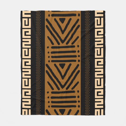 Afgeprinte Afrikaanse modder Fleece Deken (Voorkant)