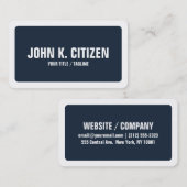 Afgerond Blauw & Wit Vet Tekst Brede Rand Visitekaartje (Voorkant / Achterkant)