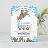 Afgerond eerste Rodeo 1e feestdag verjaardag Kaart (Staand voorkant)