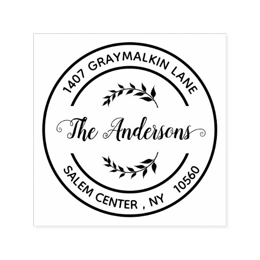 Afgerond handgeschreven script aangepast retouradr  zelfinktende stempel (Design)