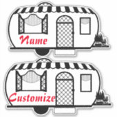 Afgeronde Caravan Trailer Thunder_Cove Sticker (Voorkant)