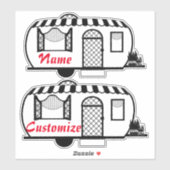 Afgeronde Caravan Trailer Thunder_Cove Sticker (Vel)