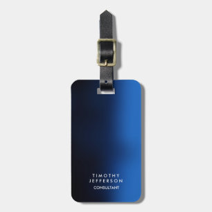 Afgeronde hoek Blauw Wit Elegant Modern Bagagelabel