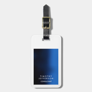 Afgeronde hoek Blauw Wit Elegant Modern Bagagelabel