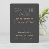 Afgeronde hoek grijs Opslaan Datum Bruiloft uitnod Save The Date (Staand voorkant)