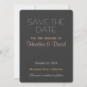 Afgeronde hoek grijs Opslaan Datum Bruiloft uitnod Save The Date (Voorkant)
