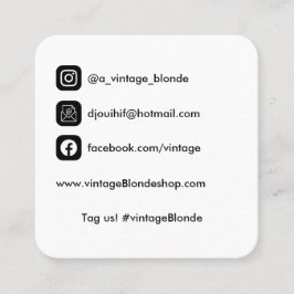 afgeronde hoek, logo-kaarten, sociale mediakaarten vierkante visitekaartje