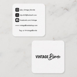 afgeronde hoek, logo-kaarten, sociale mediakaarten vierkante visitekaartje