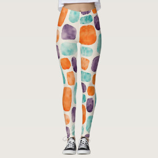 Afgeronde vierkanten, ovalen Abstract Blobs Patter Leggings