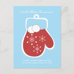 Afgesneden Mitten-Ornament Feestdagenkaart