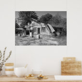 Afgestaan gasstation poster (Keuken)