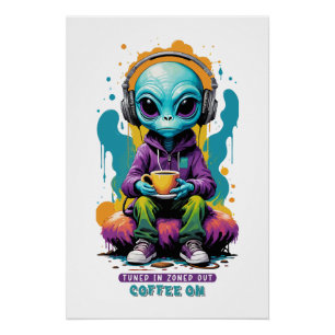 Afgestemd op Zoned Out Coffee On   Schattigee buit Perfect Poster
