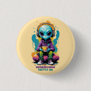 Afgestemd op Zoned Out Coffee On Schattigee buit Ronde Button 3,2 Cm