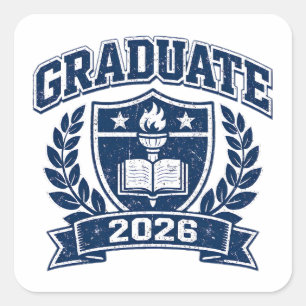 Afgestudeerd 2026 – Prestatie Mijlpaal College Vierkante Sticker
