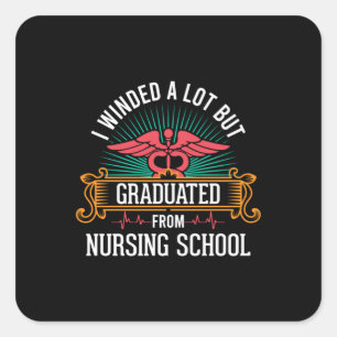 Afgestudeerd aan de verpleegschool vierkante sticker
