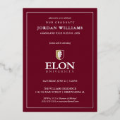Afgestudeerd aan Elon University Folie Uitnodiging (Voorkant)
