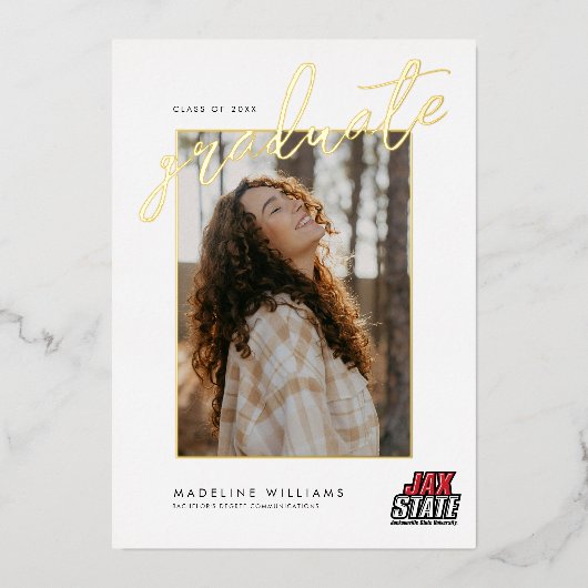 Afgestudeerd aan Jacksonville State University Folie Uitnodiging (Voorkant)