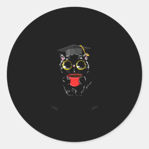 Afgestudeerd afstudeerklas 2024 grappige zwarte ka ronde sticker