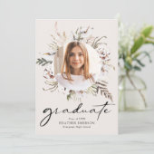 Afgestudeerd Bloem Afstudeerfeest Kaart (Staand voorkant)