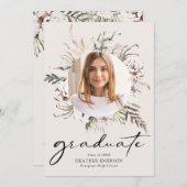 Afgestudeerd Bloem Afstudeerfeest Kaart (Voorkant / Achterkant)