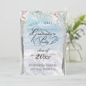 AFGESTUDEERD | Elegant Beach Floral Arbor Kaart (Staand voorkant)