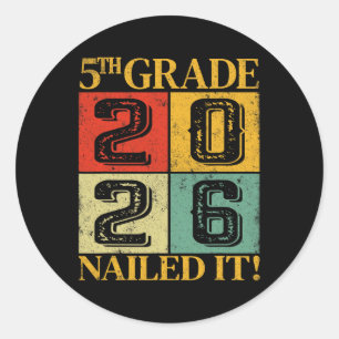 Afgestudeerd in de vijfde klas 2026 5e klas Geslaa Ronde Sticker