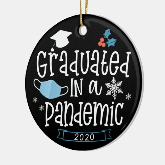 Afgestudeerd in een pandemische kerstversiering va keramisch ornament (Links)