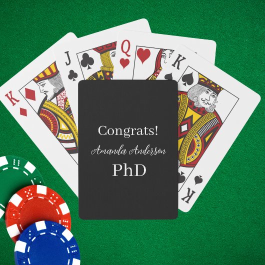 Afgestudeerd in PhD Gepersonaliseerde Naam Pokerkaarten