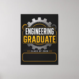 Afgestudeerd ingenieur 2026 Geschenk met eigen naa Canvas Afdruk