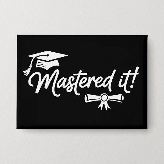 Afgestudeerd Masters Afstuderen Afgestudeerde Grad Button (Voorkant)