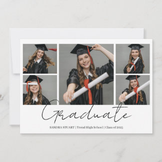 Afgestudeerd Modern Foto Collage Afstuderen Aankondiging