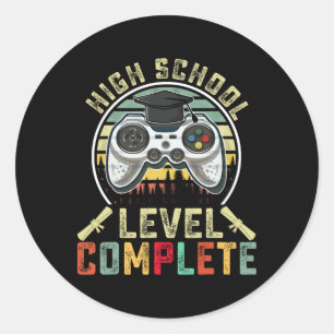 Afgestudeerd op middelbareschoolniveau Gamer Schoo Ronde Sticker