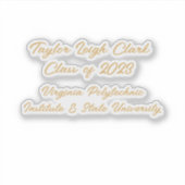 Afgestudeerd Script Aangepast Afstuderen  Sticker (Voorkant)