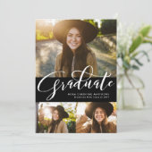 Afgestudeerd script drie foto zwarte afstuderen kaart (Staand voorkant)
