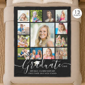 Afgestudeerde 13 Foto Collage Script Aangepaste Kl Fleece Deken