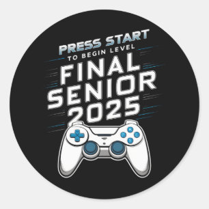Afgestudeerde 2025 Klas van 2025 Gamer Videospelle Ronde Sticker