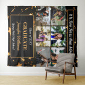 Afgestudeerde aangepaste foto collage naam klas ja wandkleed (In Situ (horizontaal))